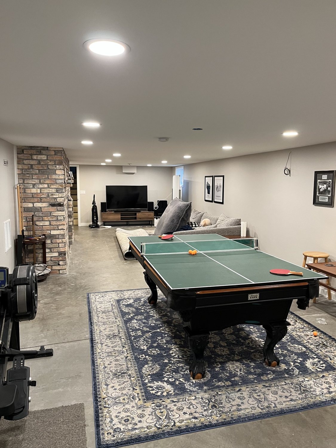 Renovated basement recreation and living space in Hillsboro