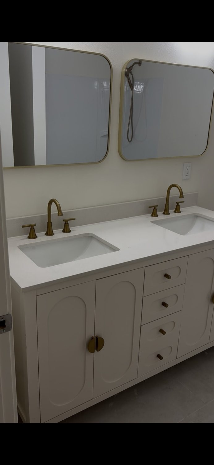 Double vanity detail from Steve Addition in Beaverton